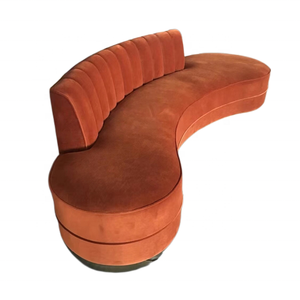 Tessuto moderno divano in velluto a forma di luna oro SteelHalf Moon soggiorno per il tempo libero divano divano per l'ufficio e la hall dell'hotel soggiorno - Product Image 2