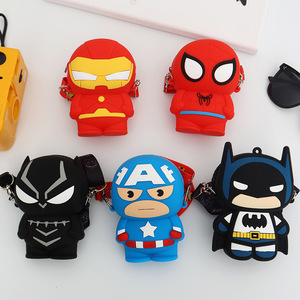 Nuevos bolsos bonitos de Spider-Man para niños, bolsos cruzados para niños, bolso de hombro de silicona con cremallera Kawaii Hero, monedero Kawaii Hero - Product Image 1