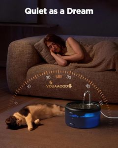 <span class=keywords><strong>Fontaine</strong></span> <span class=keywords><strong>à</strong></span> <span class=keywords><strong>eau</strong></span> pour chat d'intérieur, 9 filtres, 24L, robinet, lumière LED, électrique avec cordon, matériau ABS, 6 filtres <span class=keywords><strong>à</strong></span> charbon, 3 éponges de remplacement - Product Image 4