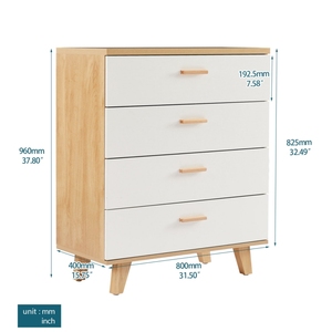 Cómoda con Múltiples Cajones, Moderna, para Dormitorio y Sala de Estar, <span class=keywords><strong>Madera</strong></span> Sólida, Duradera, Ecológica, Gabinete de Almacenamiento con 4 Cajones - Product Image 5