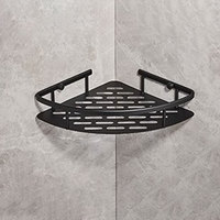 Étagère de rangement murale en aluminium spatial pour salle de bain, cuisine et salon - Organisateur d'angle gain de place