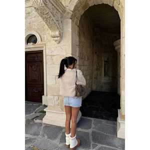 Abrigos de Piel Sintética Leroy Color Crema para Mujer - Product Image 1