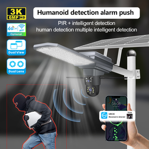 4G Nhà Thông Minh Ống Kính Kép Máy Ảnh Trên Ánh Sáng Đường Phố Đèn Với Không Dây Tầm Nhìn Ban Đêm Tự Động Theo Dõi Năng Lượng Mặt Trời Ánh Sáng Đường Phố CCTV Máy Ảnh - Product Image 5