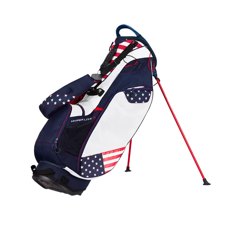 Personalizado Bandeira Americana DOS EUA Hiper Lite 3 4 Maneira Top Golf Stand Bag