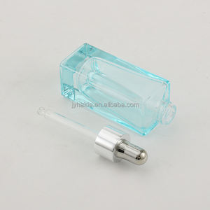 ขวดแก้วหยดน้ำสีฟ้าขวดแก้วทรงสี่เหลี่ยมหรูหราขนาด30มล. - Product Image 5