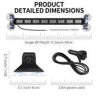 LED-Blitzlicht 48-W-Muster Modi Auto-Zigaretten anzünder 14 "36CM Autoverkehrs-Notlicht-Warn blink lampe IP65