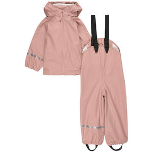 Conjunto de chubasquero de Pu personalizado de alta calidad para niños, niños, bebés, para jugar al aire libre, impermeable, ligero, chaqueta de <span class=keywords><strong>lluvia</strong></span> y pantalones con pechera - Product Image 5