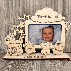 Cadre photo personnalisé pour nouveau-né, <span class=keywords><strong>cadeau</strong></span> d'annonce de <span class=keywords><strong>naissance</strong></span> pour les nouveaux parents - Product Image 5