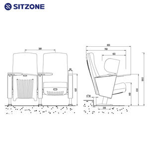 Tissu Sitzone couleur personnalisée nouveau Style cinéma église théâtre siège auditorium chaise - Product Image 2