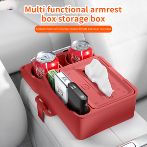 Boîte de rangement pour accoudoir central avant de voiture, base antidérapante, placement stable, organiseur d'accoudoir de voiture en silicone - Product Image 2