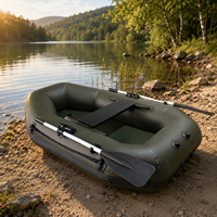 Bateau de pêche gonflable vert durable de 180 m pour la carpe et le poisson-chat, avec plancher stable, montage et installation faciles, rangement portable