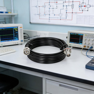 <span class=keywords><strong>Cable</strong></span> <span class=keywords><strong>Coaxial</strong></span> <span class=keywords><strong>RG58</strong></span> de Cobre de Baja Pérdida, 50 Ohmios, Conector BNC Macho a Hembra para CCTV, Video, Radio, Escáner, 10 pies (3m), Conductor Sólido - Product Image 1