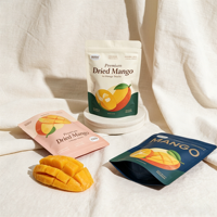 Op maat bedrukte herbruikbare ziplock mango gevriesdroogde fruitverpakkingen Mylar zakken staande pouch