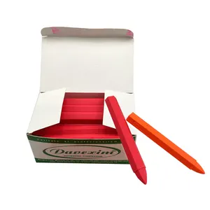 定制六边形木材工业玫瑰红色荧光木材标记蜡笔