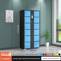 Casiers de rangement métalliques écologiques et durables à 6 portes, assemblés, pour colis, avec reconnaissance faciale WeChat, empreinte digitale et code-barres