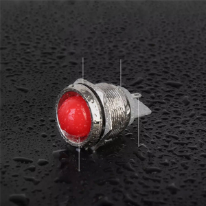 22mm niken-mạ đồng thau phẳng pin150mm dây tín hiệu thí điểm đèn LED chỉ số ánh sáng 12V 24V 36V 48V 110V 220V - Product Image 4