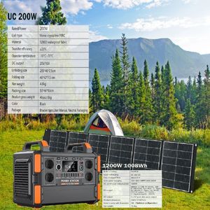 Emergency 240v Smart Lithium Iron Battery Eu Socket Ac <b>Generator</b> Outdoor Portable 1200W Solar Power Station 200W T11 Emergency 2 - Product Image 1