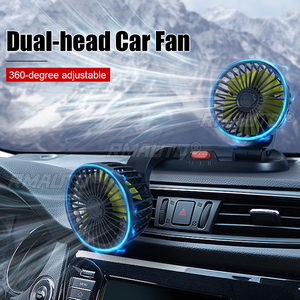 5V USB Dual-<b>Head</b> Car <b>Fan</b> Cooling <b>Fans</b> Adjustable 2 Speed Mini Size Five-blade Strong Wind - Product Image 3