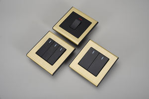 Interrupteur mural et prise de courant de style moderne, design de créateur, peinture au pistolet or nickel brossé/accessoires électriques PC - Product Image 3