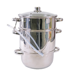 Exprimidor de frutas de acero inoxidable 304 de 28cm, vaporizador, <span class=keywords><strong>destilador</strong></span> de agua de acero inoxidable, multiolla con tapa de vidrio templado - Product Image 1