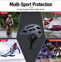 Casque de vélo avec feu arrière LED et visière, en PC et EPS moulé en interne, 18 ouvertures d'aération, réglable, CE EN1078, pour VTT et utilisation nocturne