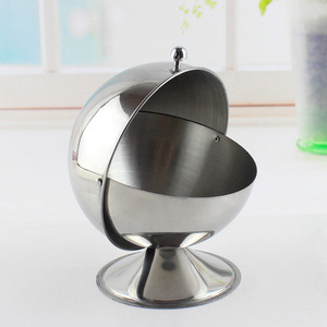 Elegante cacerola de vidrio pulido brillante con tapa de acero inoxidable para servir azúcar Pimienta Sal especias; <span class=keywords><strong>azucarero</strong></span> de metal Premium - Product Image 3