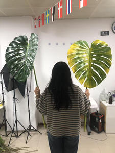 LO-532 Vente en gros 124cm <span class=keywords><strong>Feuille</strong></span> <span class=keywords><strong>de</strong></span> <span class=keywords><strong>palmier</strong></span> Monstera géante 3D artificielle en verdure tropicale au toucher réaliste pour les arrangements et la décoration - Product Image 4