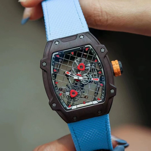 Lightweight Limited Edition 27-04 Luxury Carbon Fiber Rubber Alarm Mens Watch Business Social Floating Tourbillon <b>Automatic</b> - Product Image 2