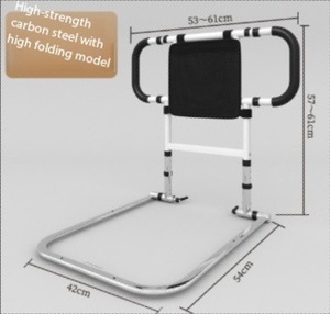 Adjustable Bedside Handrail <b>Bed</b> Assist Rail Bar With <b>Storage</b> Pocket - Product Image 4