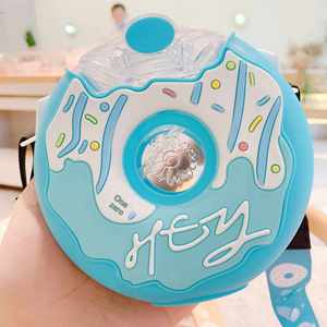 Trendy Donut Straw Cup Creative Ins Korean Version Children's Anti-fall Portable Strap <b>PC</b> Leakproof Multi-color Cute Water - Product Image 6
