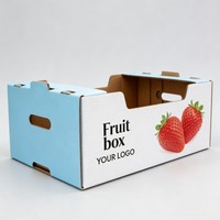 Caja de Cartón Corrugado para Frutas y Verduras con Impresión de Tinta de Soya, para Empacar Fresas, Manzanas y Piñas, en Oferta