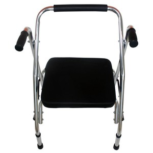 Déambulateur en alliage d'aluminium avec siège et roues, pliable, pour la rééducation - Product Image 2