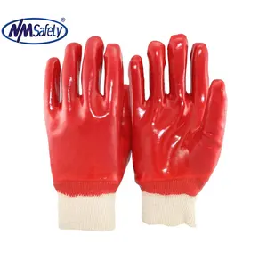 NMsafety PVC Oil Dipped Glove Knit Waterproof Thermal Gloves Fishing Interlock Cotton Gloves Bulk