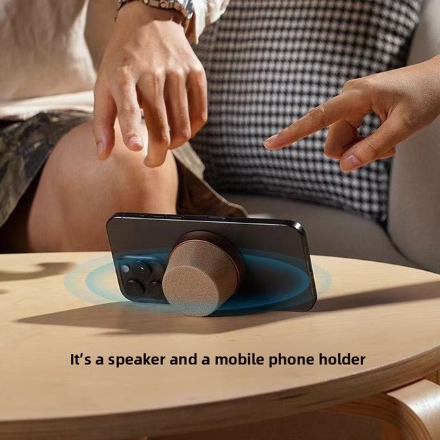 Magnetic Wireless Speaker Desktop Stand Portable Mobile Phone Holder Mini Shape Waterproof Digital 360 Surround Sound TWS