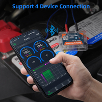 Monitor Baterai Nirkabel Bluetooth 4.0 12V BM6 dengan Aplikasi Pemeriksaan Kesehatan Baterai Mobil, Pemantauan Penguji Baterai untuk Android IOS