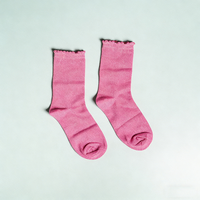 Chaussettes ras du cou personnalisées en gros avec logo brodé, paillettes, fil métallique scintillant, respirantes, douces et confortables
