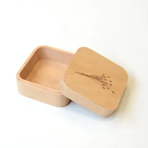 Mini round corner wood candy box wood jewelry stash box Portable traveling wood gadget box