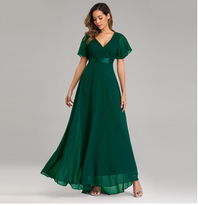 XU90812 <span class=keywords><strong>Vestidos</strong></span> <span class=keywords><strong>de</strong></span> <span class=keywords><strong>Dama</strong></span> <span class=keywords><strong>de</strong></span> <span class=keywords><strong>Honor</strong></span> <span class=keywords><strong>de</strong></span> Alta Calidad, Hechos a Mano, con Cuello en V, Manga Larga, Estilo Evasé, <span class=keywords><strong>de</strong></span> Chifón, Elegantes <span class=keywords><strong>Vestidos</strong></span> <span class=keywords><strong>de</strong></span> Noche <span class=keywords><strong>2022</strong></span> - Product Image 2
