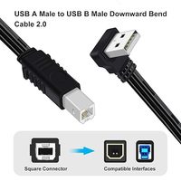 Câble d'imprimante USB à 90 degrés, câble USB 2.0 plat de type A mâle vers type B mâle, transfert de données à 480 Mbps