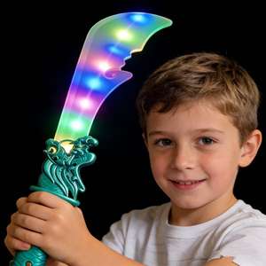มีดมังกรและมีดฉลามพ่นสีแบบใหม่ ขายดี พร้อมไฟหลากสี เสียงและแสงแบบตรวจจับแรงโน้มถ่วง ของเล่นแฟลช - Product Image 4