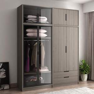 Armoire <span class=keywords><strong>coulissante</strong></span> de luxe moderne pour chambre à coucher, rangement de vêtements, armoire en MDF, armoires en bois, design simple, <span class=keywords><strong>placard</strong></span> moderne - Product Image 2