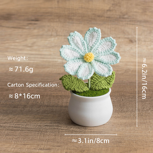 Nhà Máy Cung Cấp Trực Tiếp Handmade Crochet Hoa Nhân Tạo Nhà Máy Đan Chậu Cây Cho Giáng Sinh Của Mẹ Ngày Nhà Decors Món Quà - Product Image 4