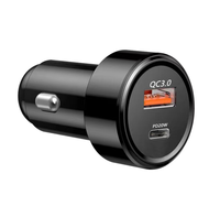 Pengisi Daya Mobil 38W PD QC Dual Port USB C Pengisi Daya Mobil Cepat Adaptor Pengisi Daya Mobil Mini Ringkas 12V 24V Pengisi Daya Pemantik Rokok