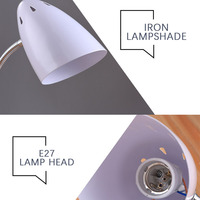 Lampe de Table d'étude en fer à Base en forme de coquille pour bureau d'étude lampe de Table Design classique lampe de bureau moderne E27 lampe de bureau en métal ABS