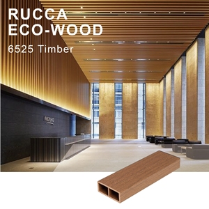 Designs de cloisons tubulaires intérieures en WPC/faux bois, utilisation pour plafond et toiture extérieure, 65*25mm - Product Image 4