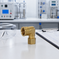 Coude de compression femelle en laiton 3/8x1/4 pouce - Usiné CNC de précision, résistant à la corrosion pour les systèmes eau/gaz