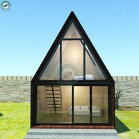 Chalet de villégiature miniature de 9 m² pour vivre en petit, lune de miel, séjour chez l'habitant, cabane, design loft, maison d'été avec toit en verre