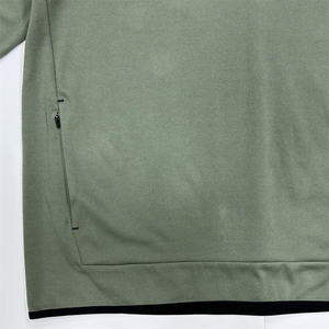 Rayon Heavy Weight Ponte Knit Pullover <b>Hoodie</b> Binding Hem Sweatshirt With Zipper Casual Shirt - Product Image 6