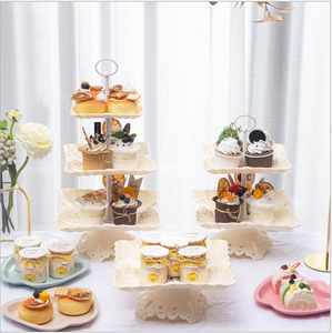Party 3 tier Plastic Mini Cup Cake Stand Decorative Trays Dessert High Tea Wedding Cake Stand