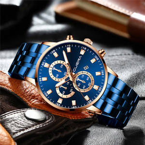 Montre pour homme <span class=keywords><strong>Cuena</strong></span> 6025, vente chaude, multifonction, aiguilles lumineuses, étanche 3 bars, date automatique, bracelet en acier inoxydable - Product Image 2
